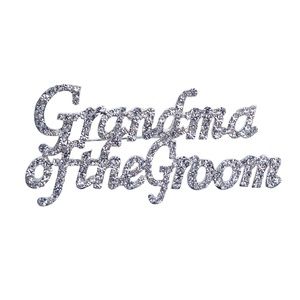 Grandma of the Groom Silver Rhinestone Brooch Pin